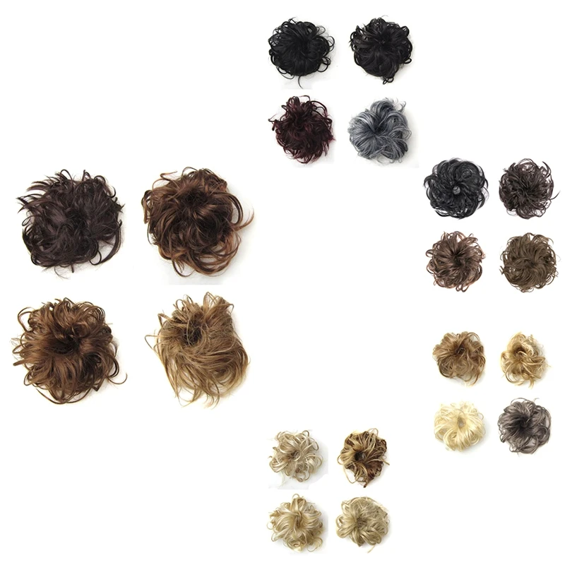 

Спутанные волнистые вьющиеся волосы в пучок, шиньон для наращивания, резинка для волос, эластичная лента для волос, шиньон, искусственные волосы