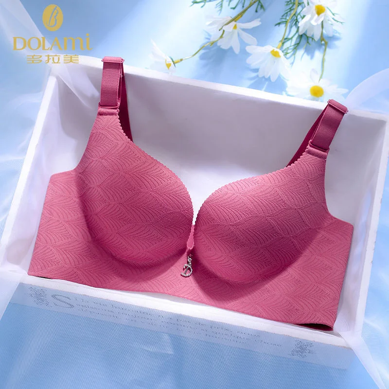 

Латексное нижнее белье, Женский цельный бюстгальтер, утепленный бюстгальтер 2,5 см без стальных колец, цельный бесшовный удобный комплект нижнего белья, бюстгальтер