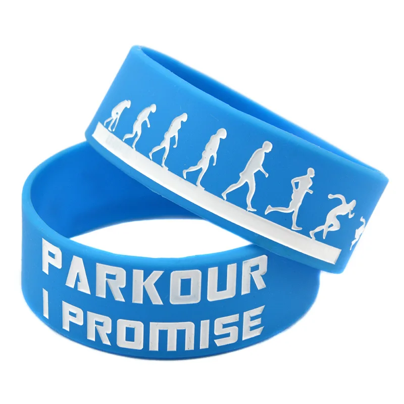 

Parkour I Promise Silicone Rubber Wristband One Inch Wide for Sport