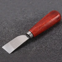 stainles steel leather cutting knife tool with wooden handle diy craft leather trimming knife leather carving knife paring knife