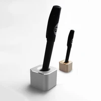 single pen holder for desk aluminium alloy pen stand holder base desktop ornament for home office school silver