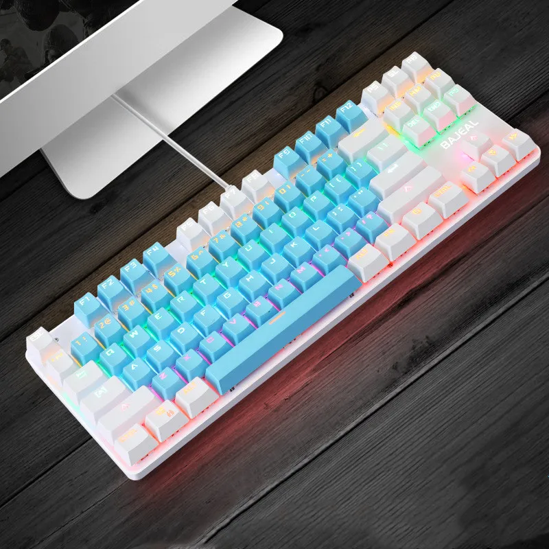 

Gaming Mechanical Keyboard 87 keys Game Anti-ghosting Blue Switch Color Backlit Wired Keyboard For pro Gamer Laptop PC