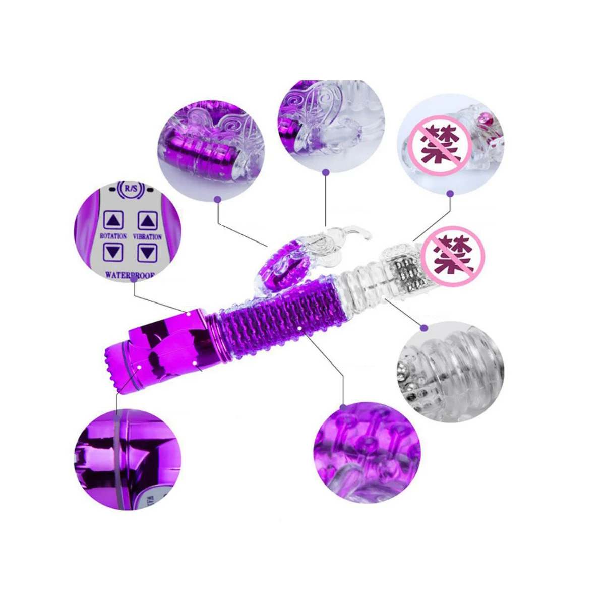 Женский двойной вибратор секс-игрушка вращающийся 6-Скоростной