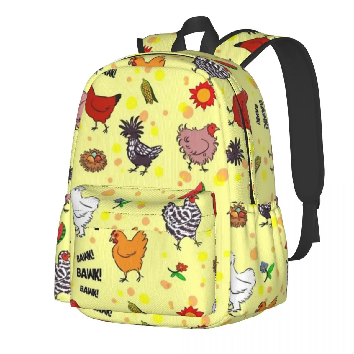 

Милый рюкзак в форме животного для подростков с рисунком цыплят из мультфильма, мягкие рюкзаки, крутые школьные сумки из полиэстера, уличны...