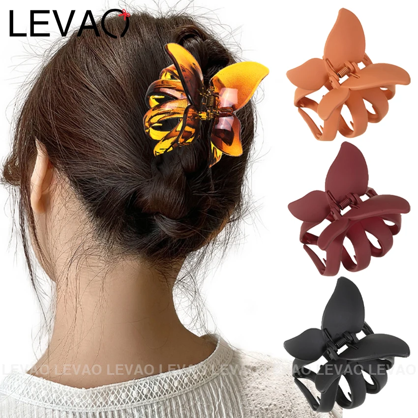 

Акриловая бабочка, большая заколка для волос, матовый краб, заколка для волос, Женская повязка на голову, коготь, зажим для волос, конский хво...