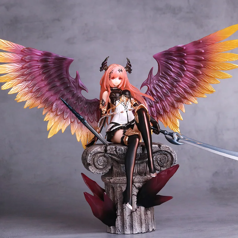 

High-quality Dragon Knight Figure Bahamut Angel's Fury Olivia's Dark Angel Model Action Toy Figuras Collect Gifts Ornaments