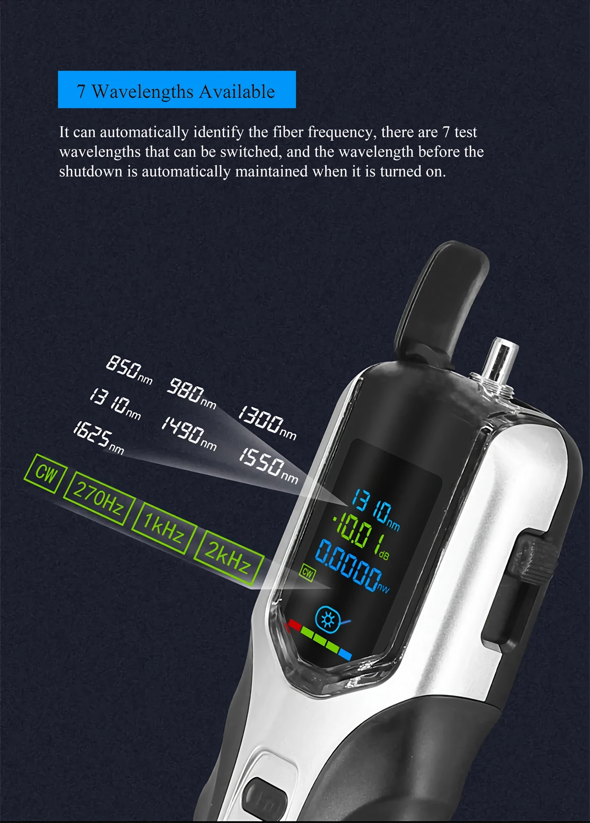 Mini 4 in 1 Multifunctional Fiber Optical Power Meter Handheld NC Save Data Visual Fault Locator VFL Optic Decay Loss Tester