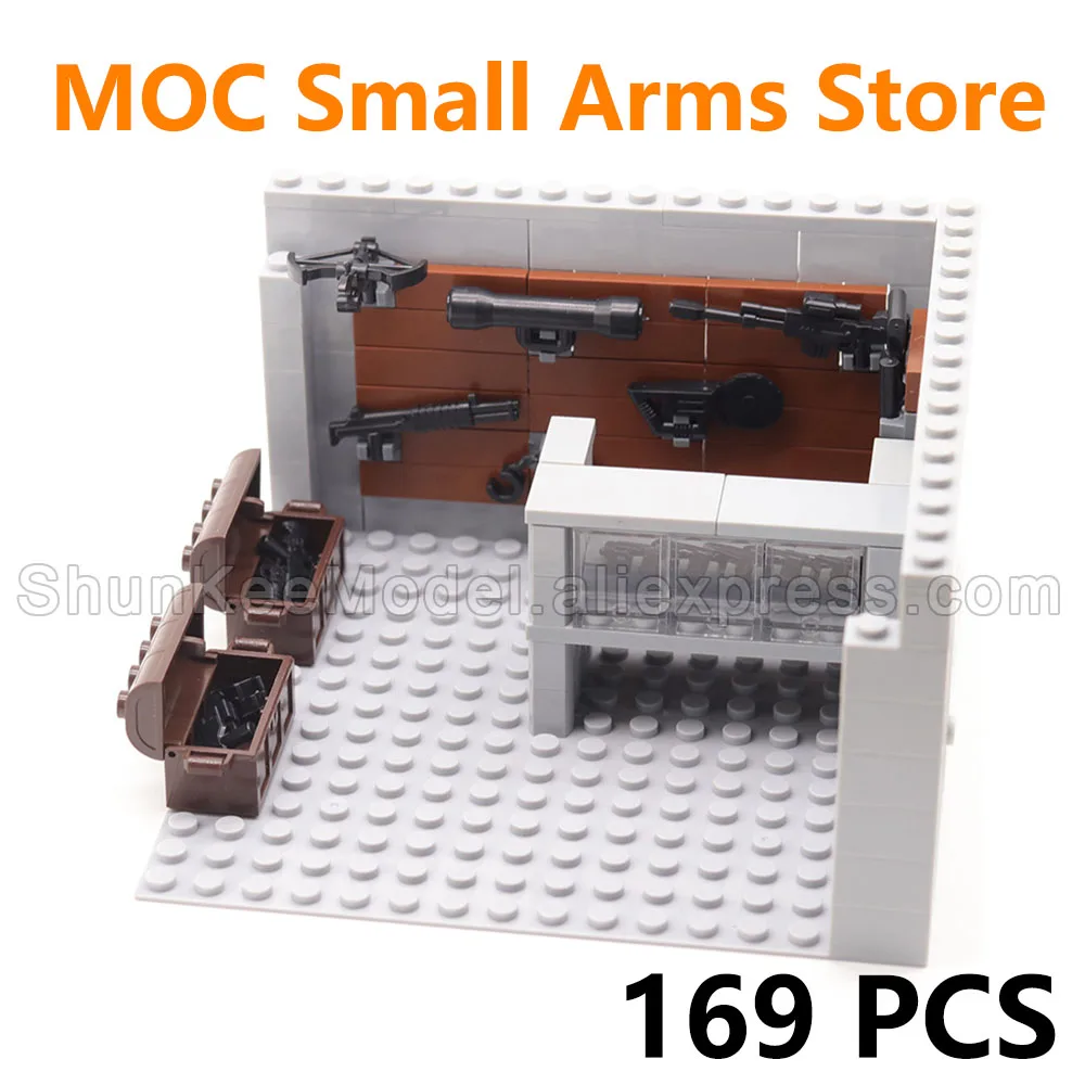 

MOC Weapon Shop WWII Military Base Watchtower Bunker Fortress Battle Scene Machine Gun Weapon Baseplates Base Plates Bulk Set