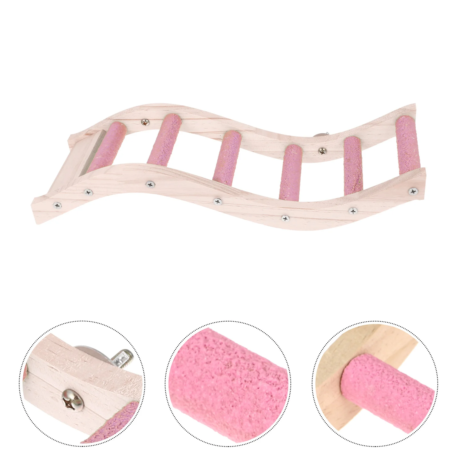 

Bird Pet Parrotladder Climbing Perch Stand Cage Bridge Stands Rack Prop Suppliesbiting Swing Climb Standing Wood Paw Grinding