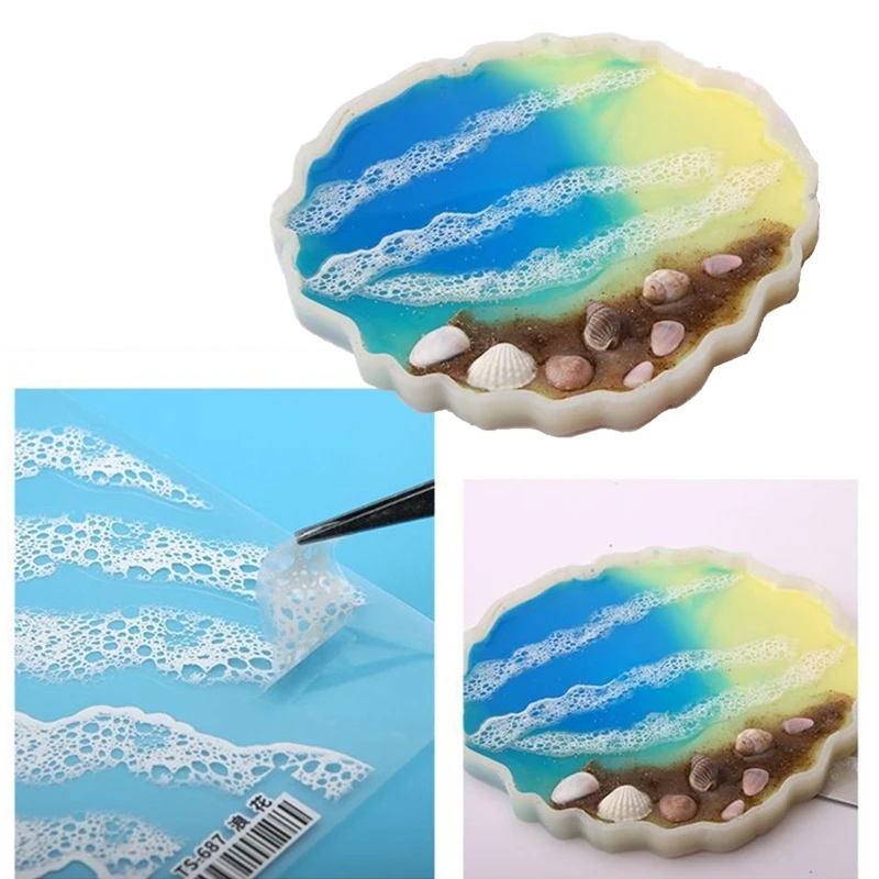 

Resin Wave Painting Stickers Decorative Decal DIY ABS Mold Film Filling Material