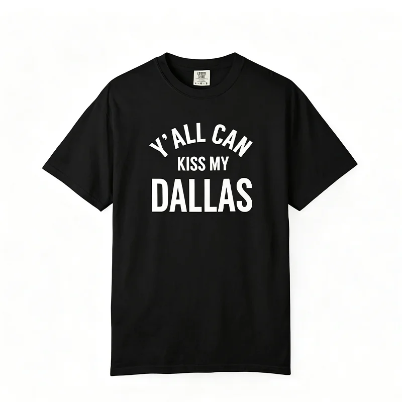 Фото Футболка Erling Haaland Y'all Can Kiss My Dallas, забавная футболка с надписью Texas Funny, футболка 2026, футболка с изображением норвежского футболиста, унисекс, хлопковая, Норвегия №5
