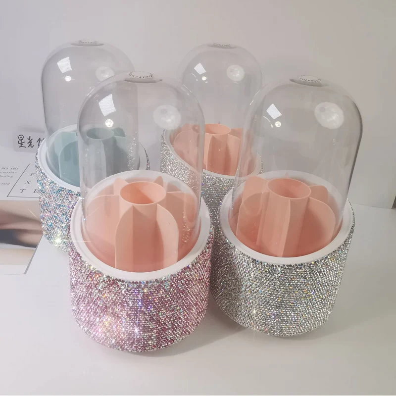 Ведро для хранения кистей макияжа вращающееся японское пылезащитное ящик помады