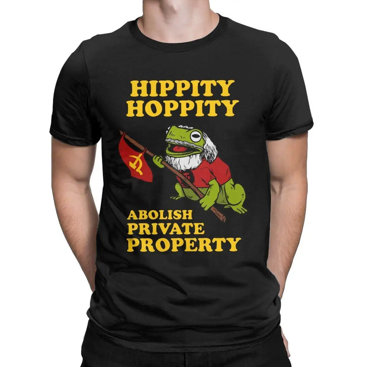 Che Guevara Hippity Hoppity Abolish Private Property T Shirts Men's Pure Cotton T-Shirt Round Puns Tees Short Sleeve Clothes
