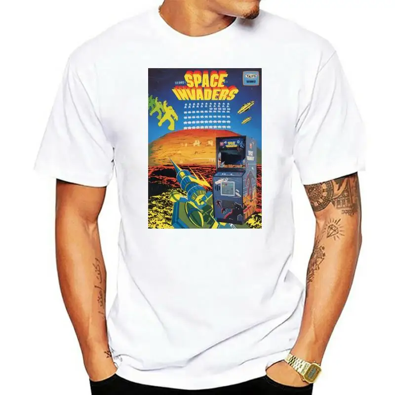 Новая мужская футболка Space Invaders Best Retro Video Game Old School размер S-2XL для молодежи