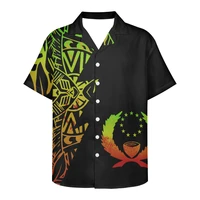 pohnpei logo printing mens clothing tops summer casual shirts for men v neck breathable short sleeve soft comfortable shirt top