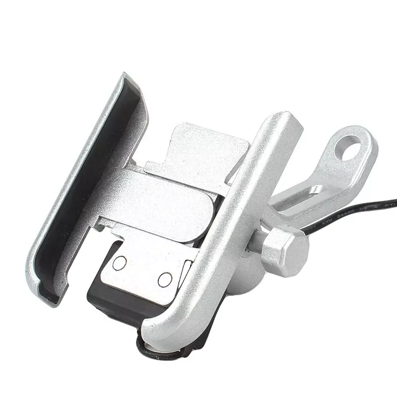 

Motorcycle Aluminum Alloy Mobile Phone Navigation Holder with USB Charger Handlebar or Rearview Mirror Mount Clip Bracket