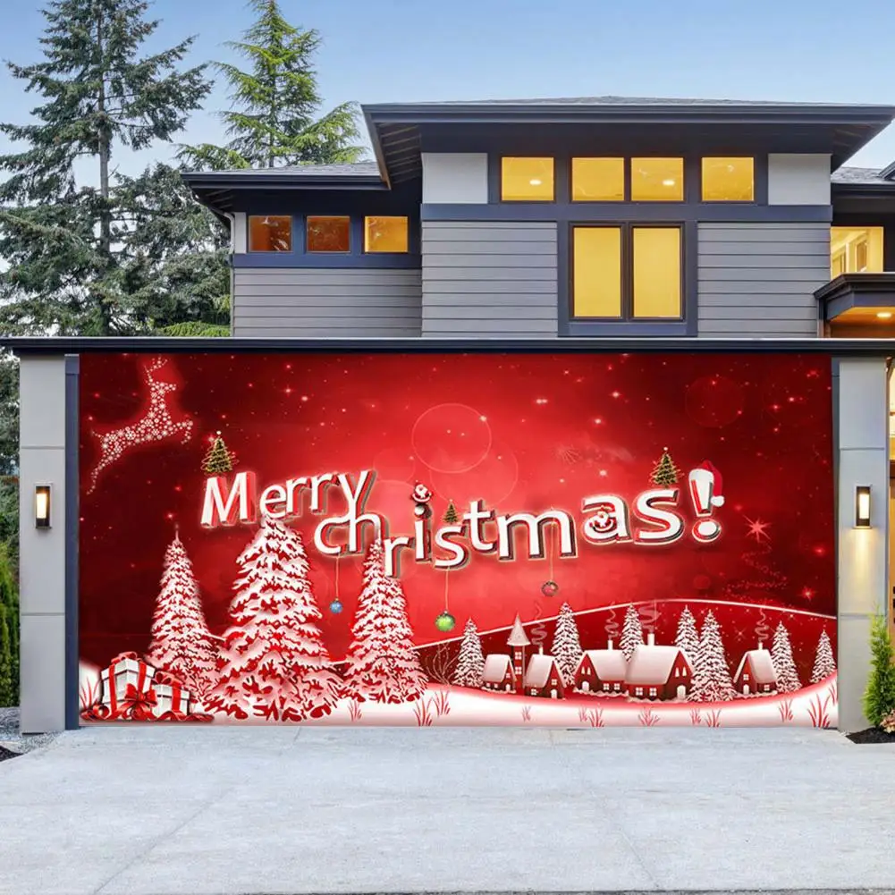 

Рождественская крышка гаражной двери студийное фоновое украшение Рождественский тематический фон для двери гаража праздничный чехол для рождественской вечеринки