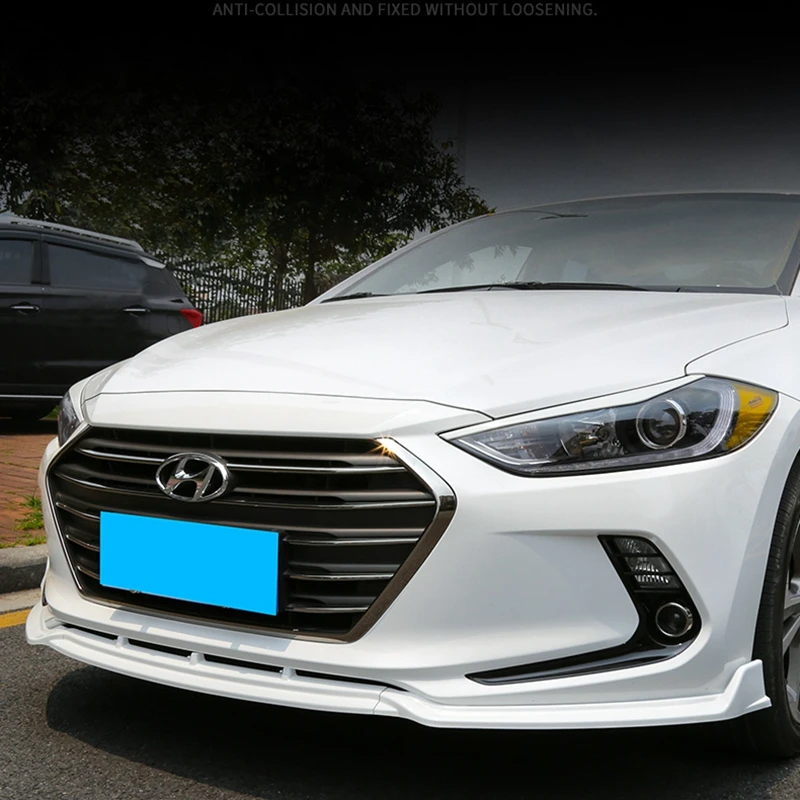 Фото Для Hyundai Elantra 2016 2017 2018, ABS хромированный передний бампер, защита от царапин, аксессуары для переднего бампера №2