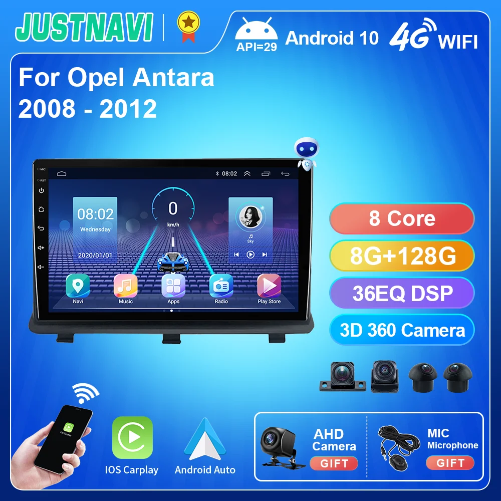 

JUSTNAVI Stereo Car Radio Carplay For Opel Antara 2008 - 2012 Navigation Multimedia GPS Video DSP Player Tape Recorder Autoradio