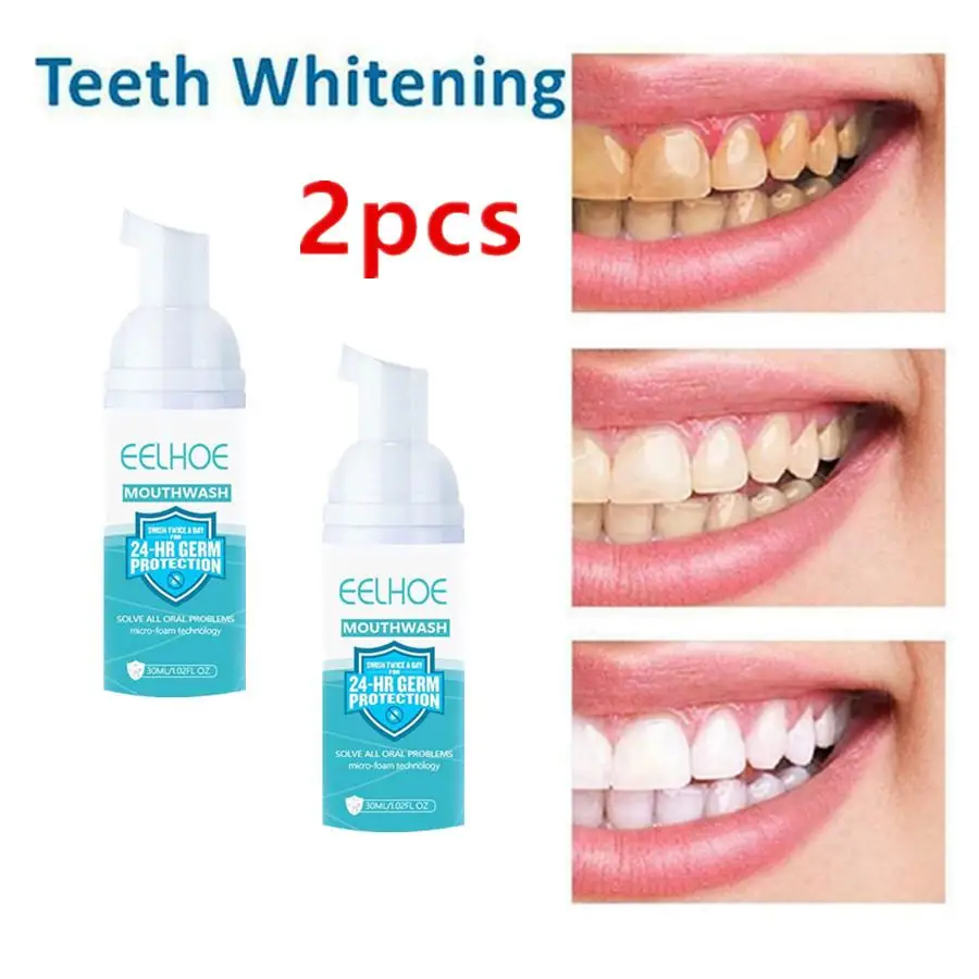 

2X 30ml Mousse Toothpaste Teeth Whitening Mousse Deep Cleaning Foam Toothpaste Removes Teeth Stain Fresh Breath Dental Care Tool