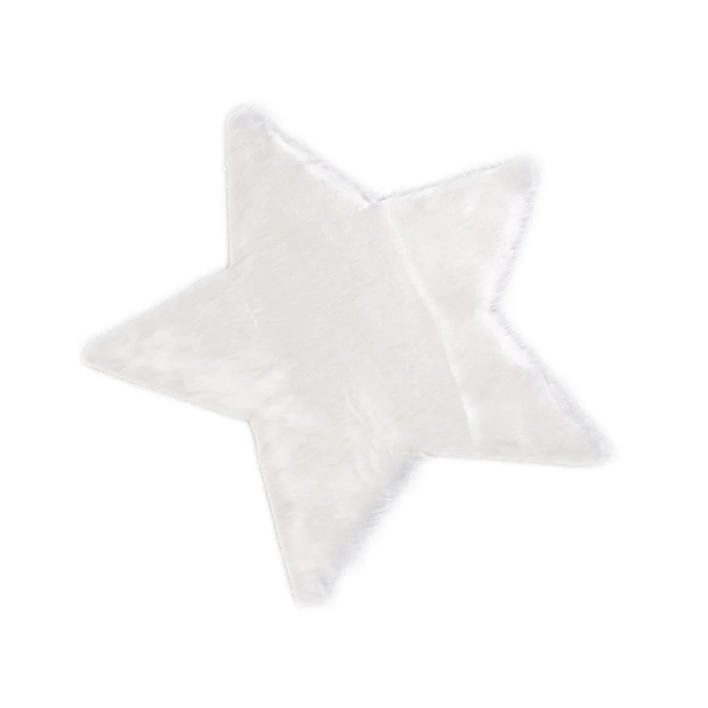 

Плюшевая подушка в форме звезды, искусственный коврик, коврик для чайного столика, коврики для украшения дома, 1 шт. (белый)