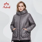 Astrid 2022 весенние женские парки больших размеров Короткие серые стеганые пуховики с капюшоном Женская куртка модная верхняя одежда стеганая AM-10075