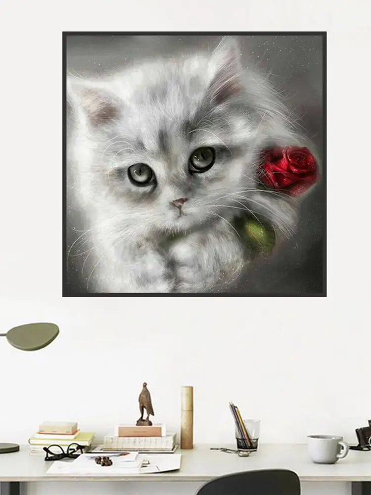 

MTdiyart Алмазная Картина Кот Алмазная вышивка животное вышивка крестом Набор полный квадратный круглый стразы фотографии домашний декор