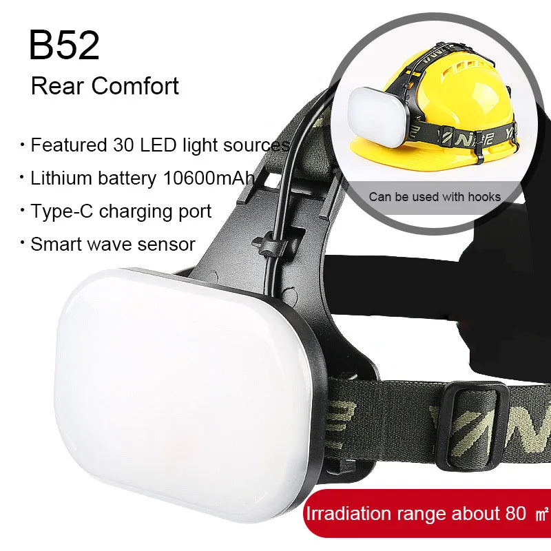 

Flood Headlight Astigmatism Light 10600mAh Outdoor Work Strong Lights Super Bright Head-mounted Sea Light Large Area Irradiation