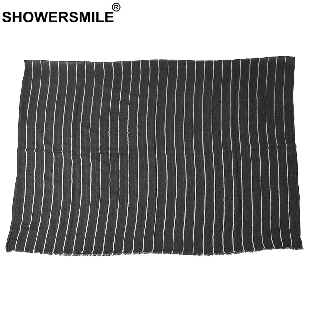 SHOWERSMILE Striped Men Scarf Fashion Warm Male Winter Blue Red Black Accessories 190cm*100cm |