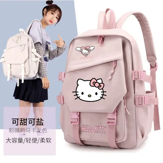 

Hello Kitty Sanrio Kuromi Kawaii Girls Primary and Secondary School Bag Lightweight Mochila Backpacks for Children's Best Gift