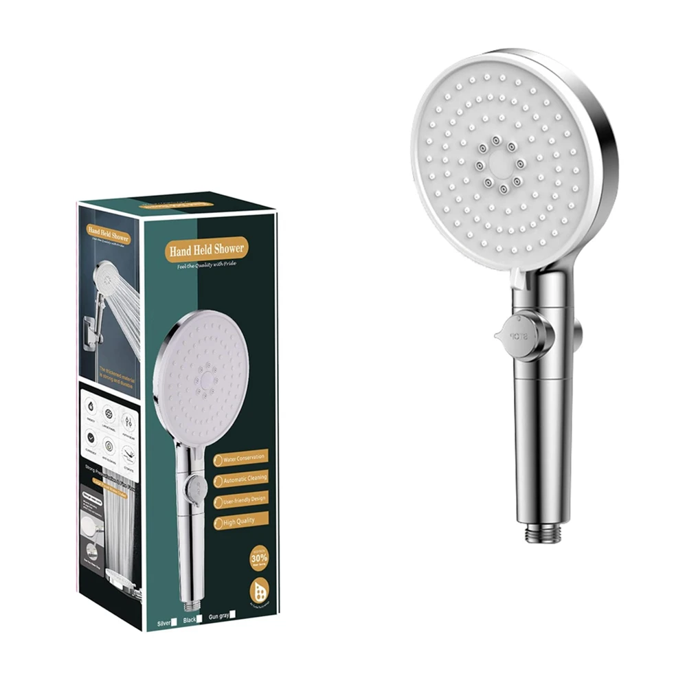 

High Pressure Handheld Shower Head with Filter, 5 Spray Mode Shower Head with Adjustable Bracket