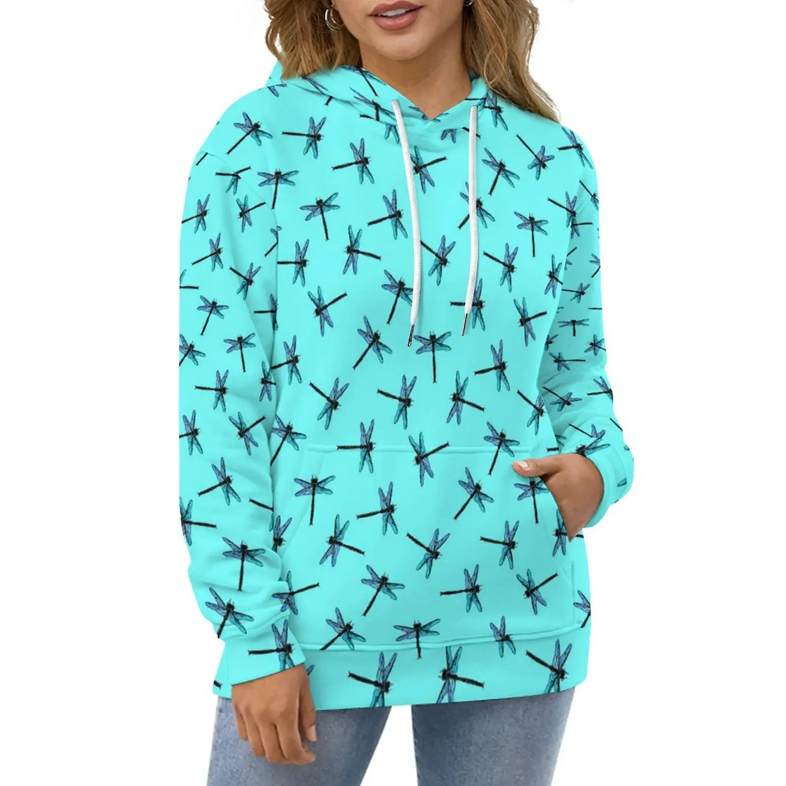

Vintage Dragonfly Hoodies Animal Print Street Style Casual Hoodie Long Sleeve Kawaii Custom Hooded Sweatshirts Big Size