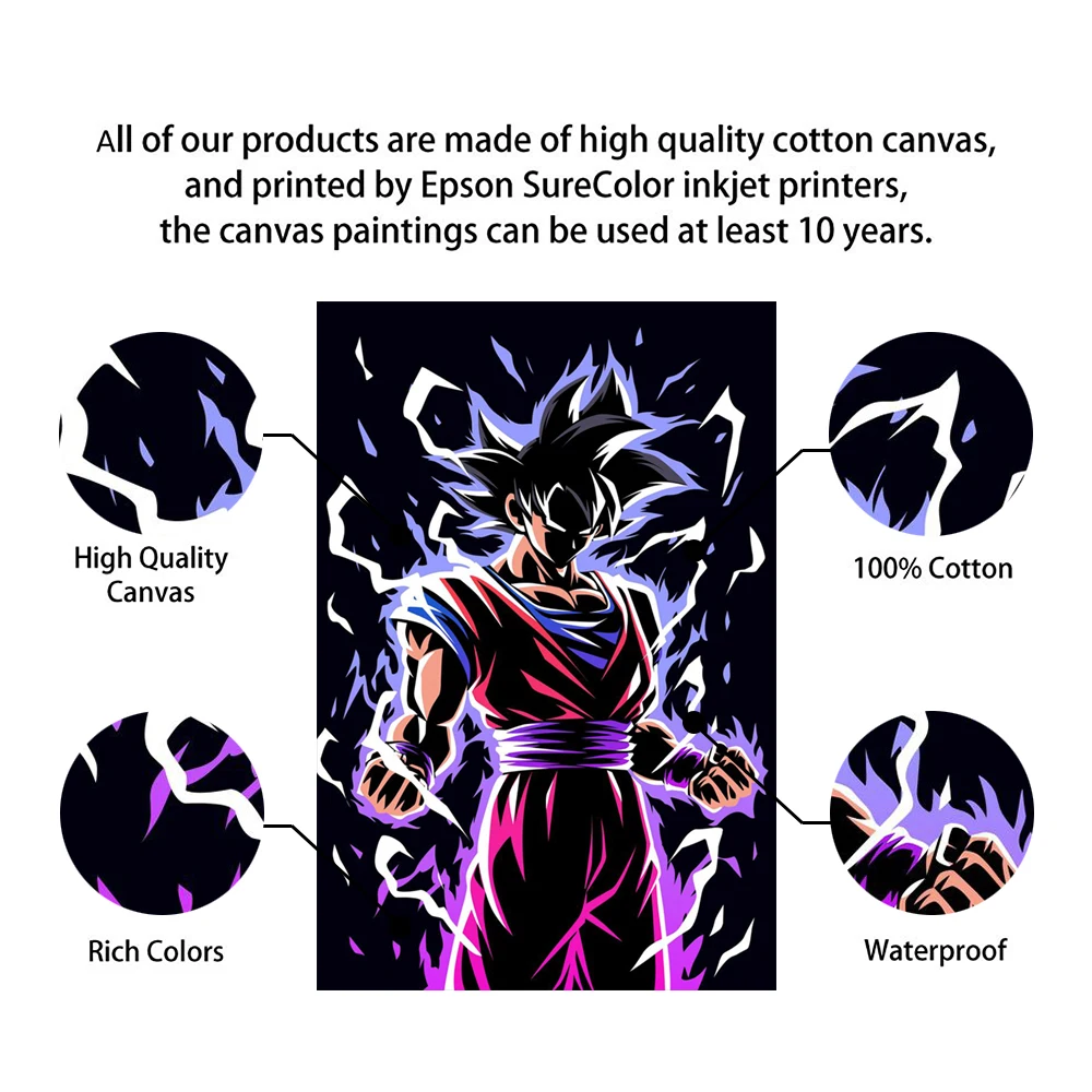 Dragon Ball Home Decoration Hd Prints Vegeta Painting Pictures Classic Wall Art Modular Anime Canvas Poster Bedside Background images - 6