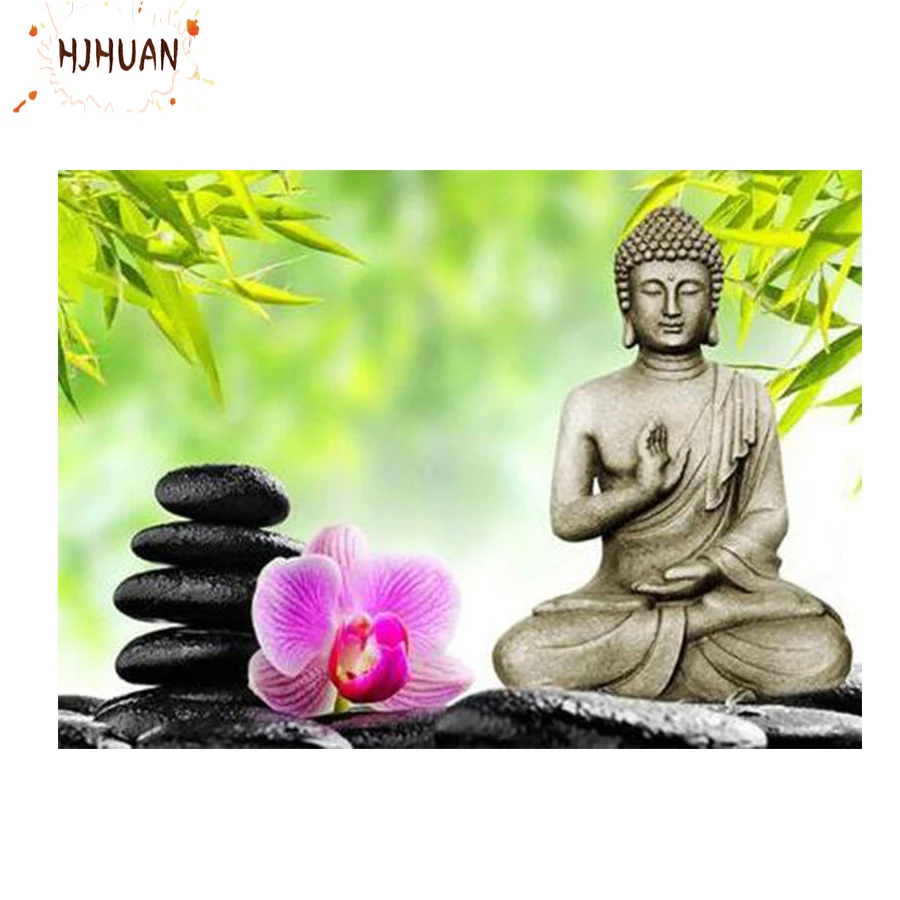 

5D DIY Diamond Painting Stone flower buddha portrait Cross Stitch Full Drill Embroidery Mosaic Picture Of Rhinestones Home Decor