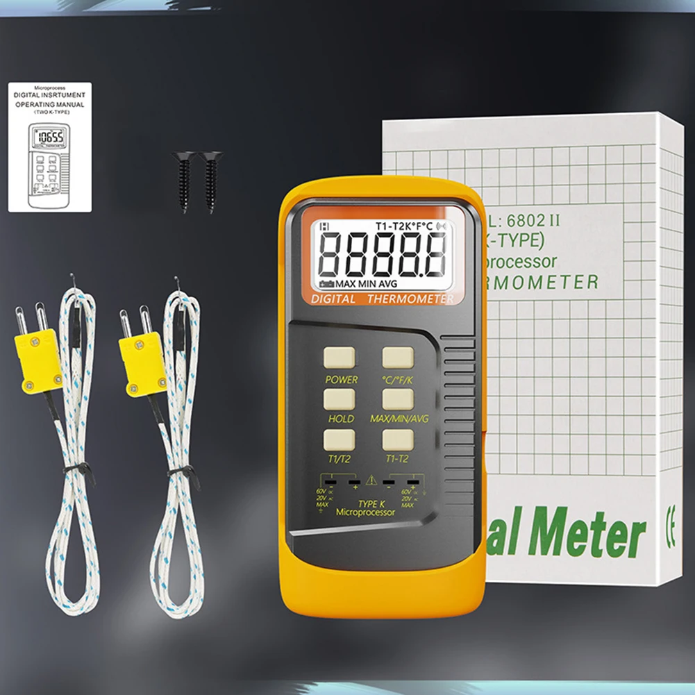 Цифровая термопара K-типа профессиональный ЖК-термопарный термометр 6802