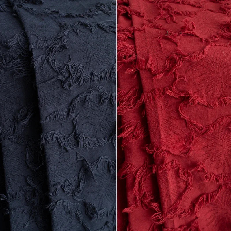 Фото Сумка с кисточками DIY Ткань Льняной жаккардовый темный цветок Ручная работа Цветочное пальто Юбка Одежда Дизайнерская ткань №3