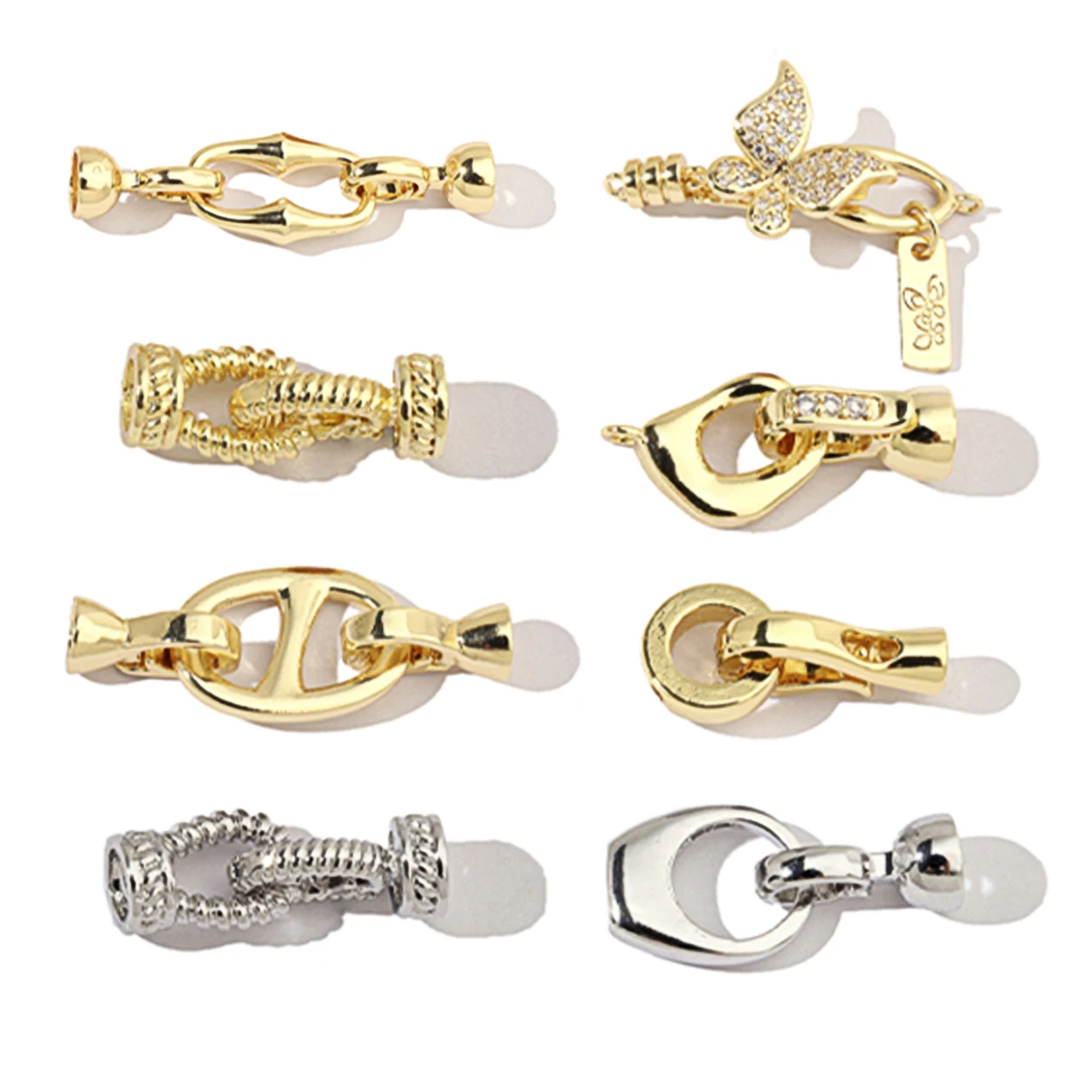 Vnistar медная бабочка свинка нос съемные универсальные соединительные пряжки DIY CZ