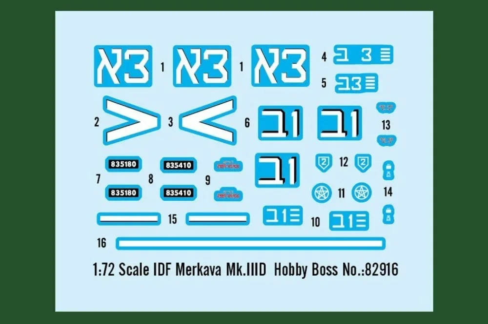 HobbyBoss 82916 1/72 IDF Merkava Mk.IIID — комплект масштабной модели для сборки