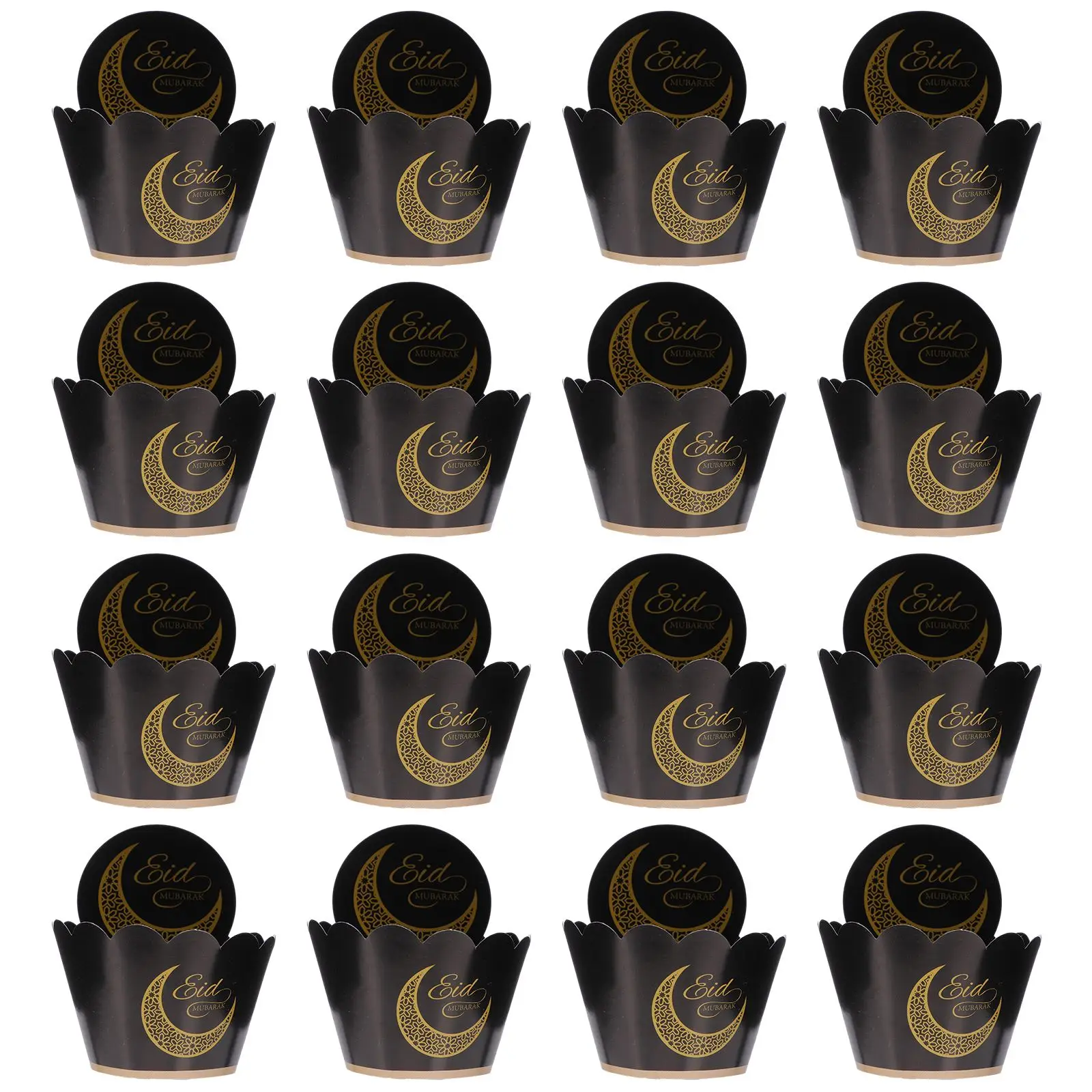 

24 Pcs Eid Party Cake Decorations Adorable Cupcake Toppers Funny Photo Props