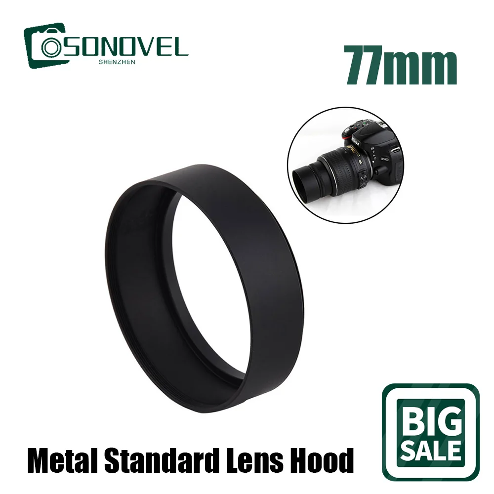 

77 77mm Metal Standard Lens Hood Screw-in For Olympus Fuji Nikon Sony Canon EOS 800D 200D 80D 77D 60D SLR Camera Accessories