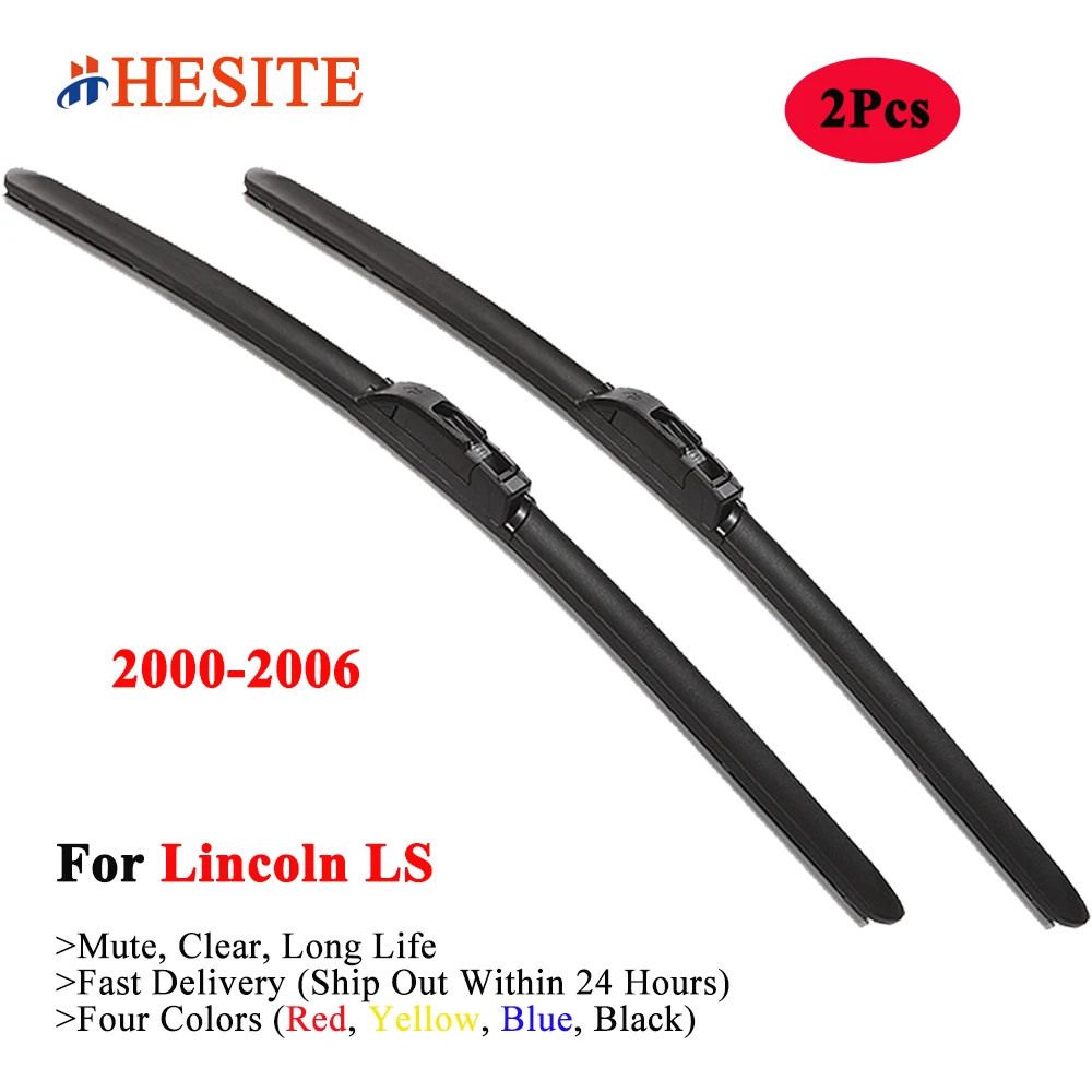 

HESITE Hybrid Wiper Blade Colorful For A 2005 Lincoln LS Sport V6 V8 2000 2002 2004 2006 Models Red Black Blue Windshield Wipers