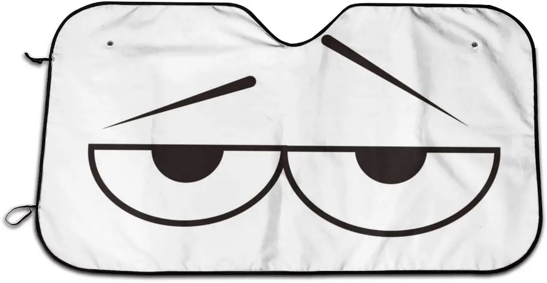 Foruidea Cartoon Funny Eyes Car Windshield Sun Shade Auto Sunshade for Car Truck SUV-Blocks Uv Rays Sun Visor Protector-Keeps Yo