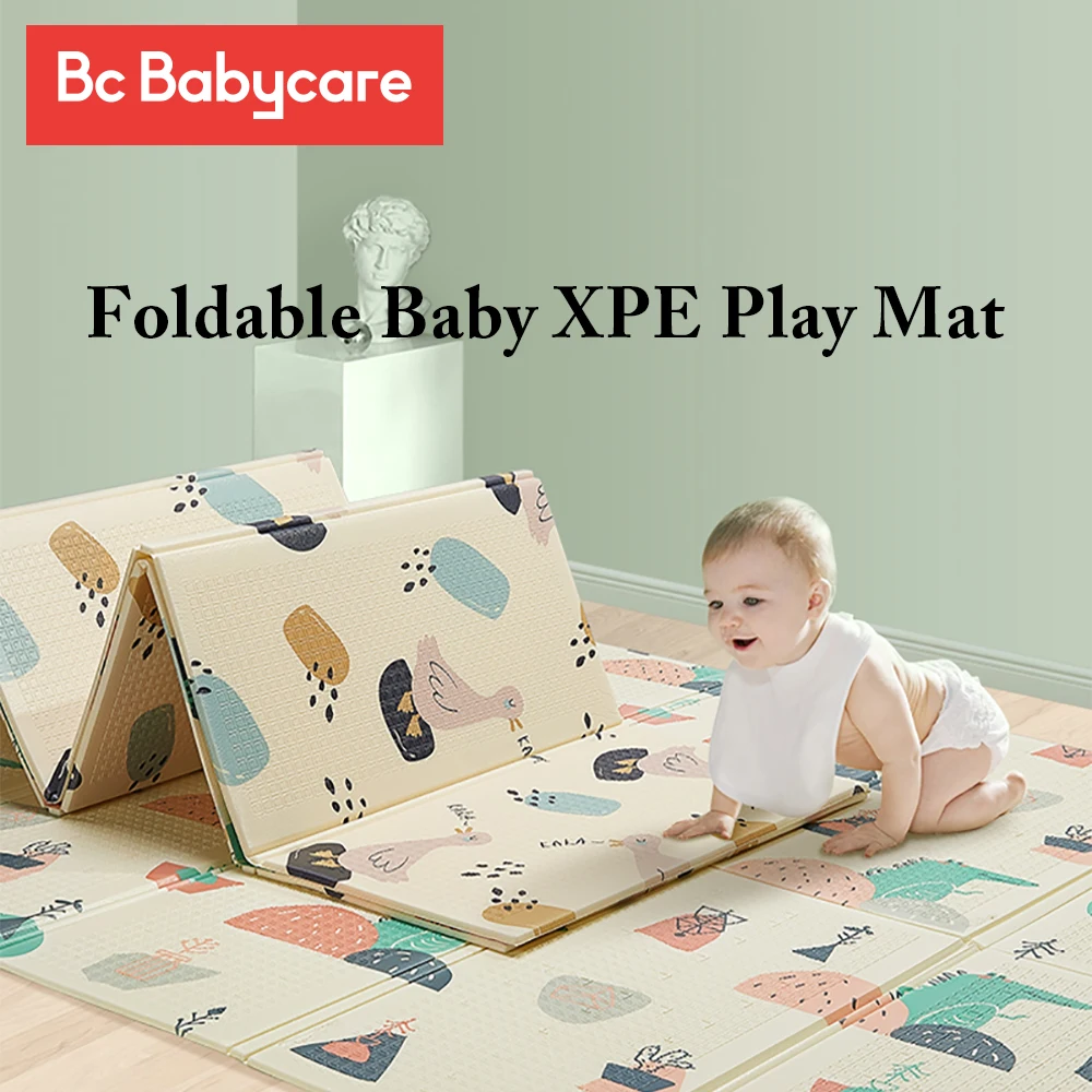 BC Babycare Kids Foldable Crawling Carpet Waterproof XPE Soft Floor Play Mat Educational Activitys Games Puzzle Blanket Toys