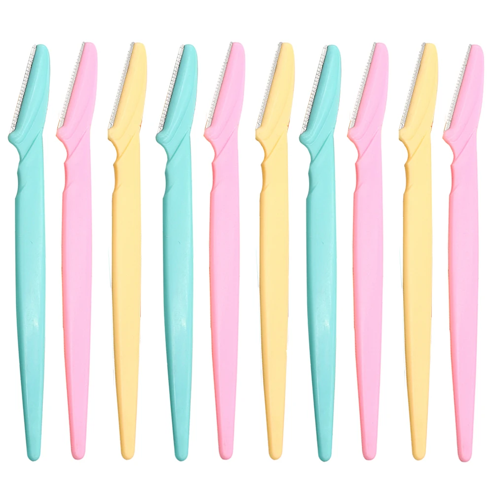 

Wholesale10Pcs Eyebrow Razor Trimmer Hair Remover Makeup Tools Facial Razor Face Bikini Hair Removers Women Beauty Makeup Tools