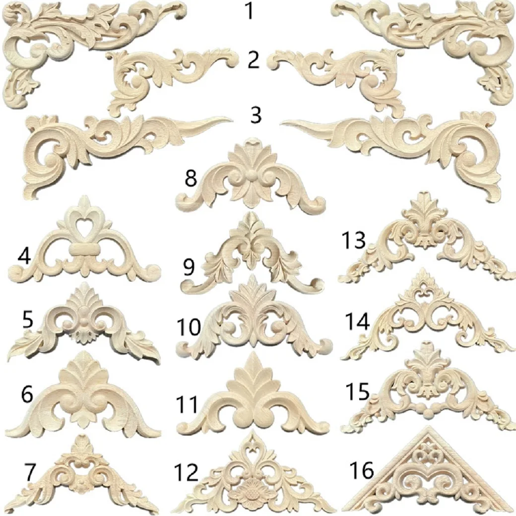

European style corner flower solid wood Decal cabinet door flower background wall Yakou large flower corner decoration boutique