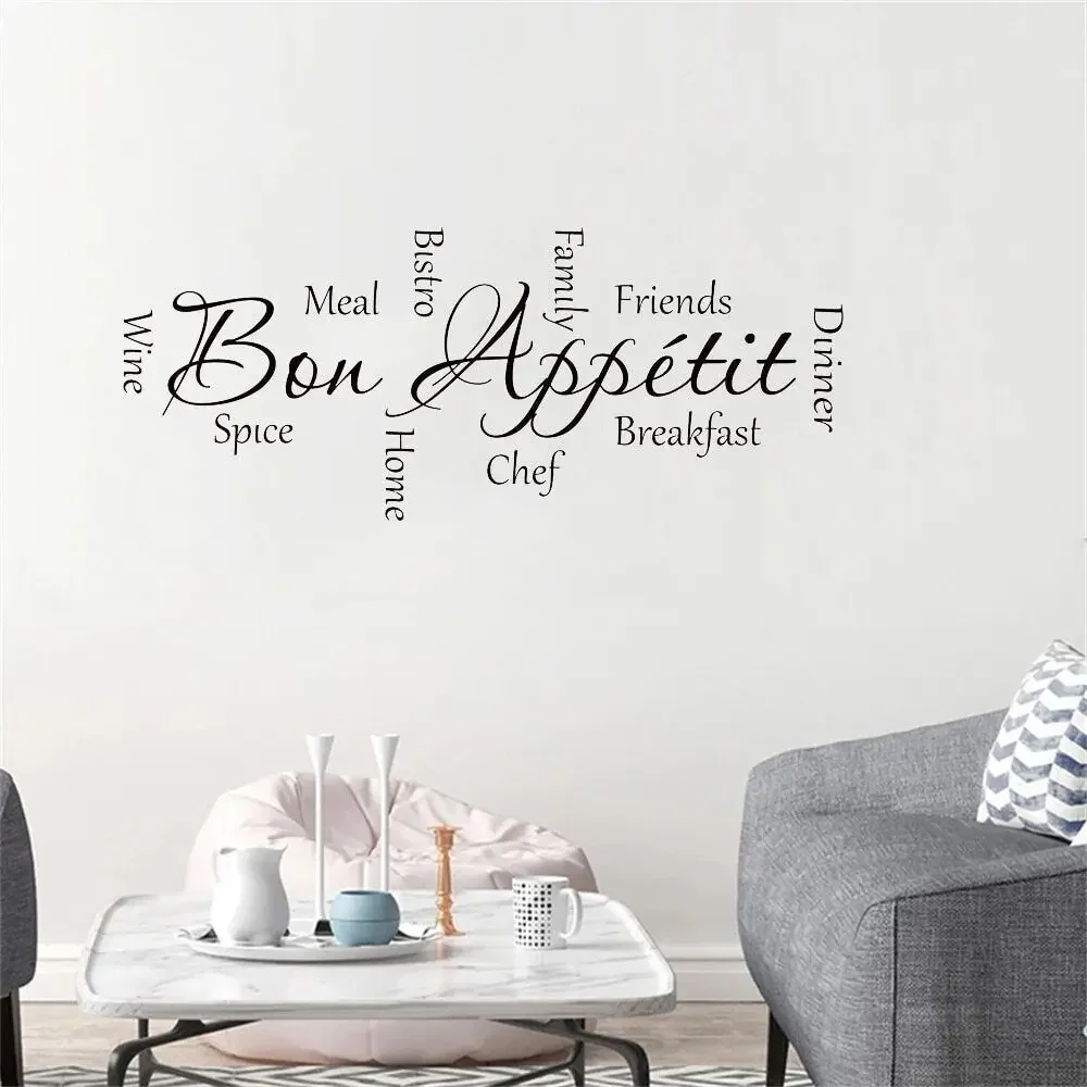 Бон Appetit кухонные слова стикер на стену цитата виниловый домашний декор кухня
