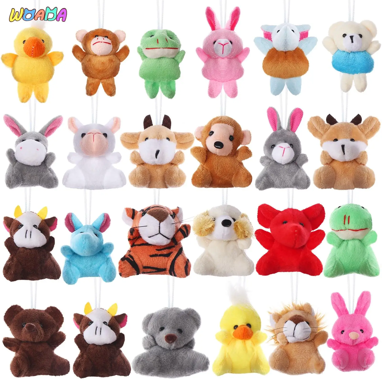 

24 шт./набор, Детский плюшевый мини-брелок для ключей