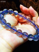 natural blue super seven 7 rutilated quartz bracelet jeewlry 10 2mm rare clear round beads brazil super 7 women men aaaaaa