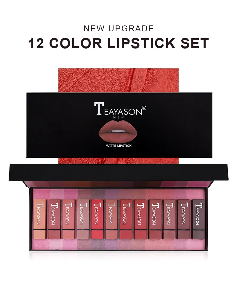 12 цветов/комплект матовая длинная прочная водостойкая Помада Увлажняющий