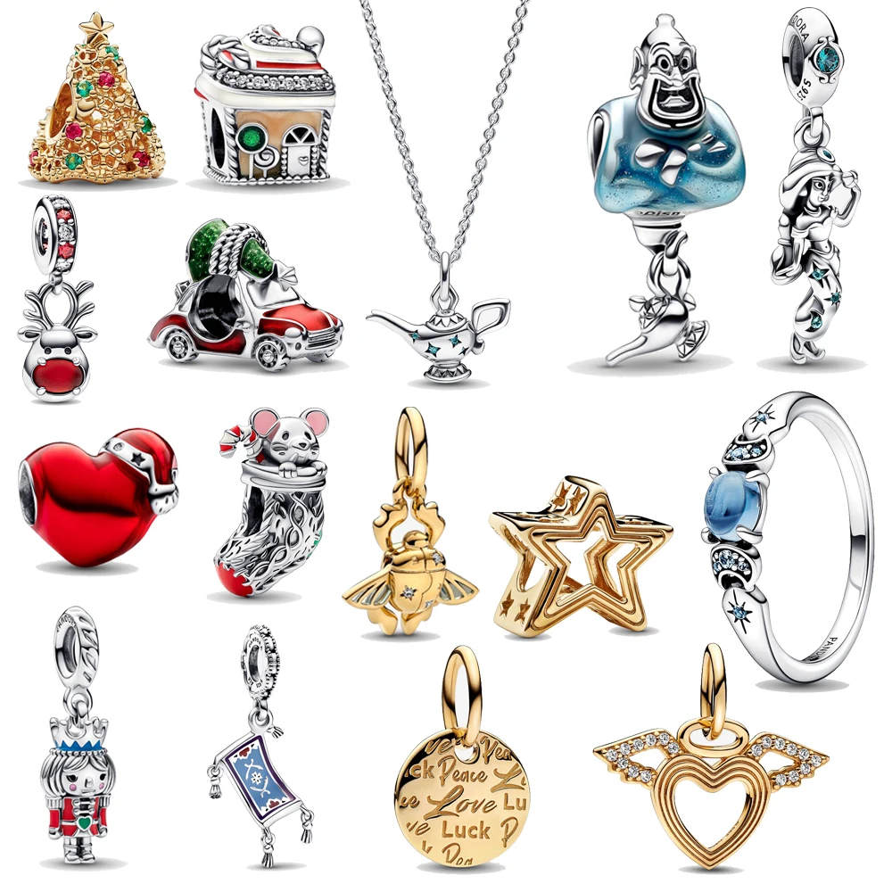 

Зима 2022, Рождество, новое искусственное очарование применимо к оригинальному ожерелью в виде Снежинки из серебра 100% пробы, подарок Вечерние